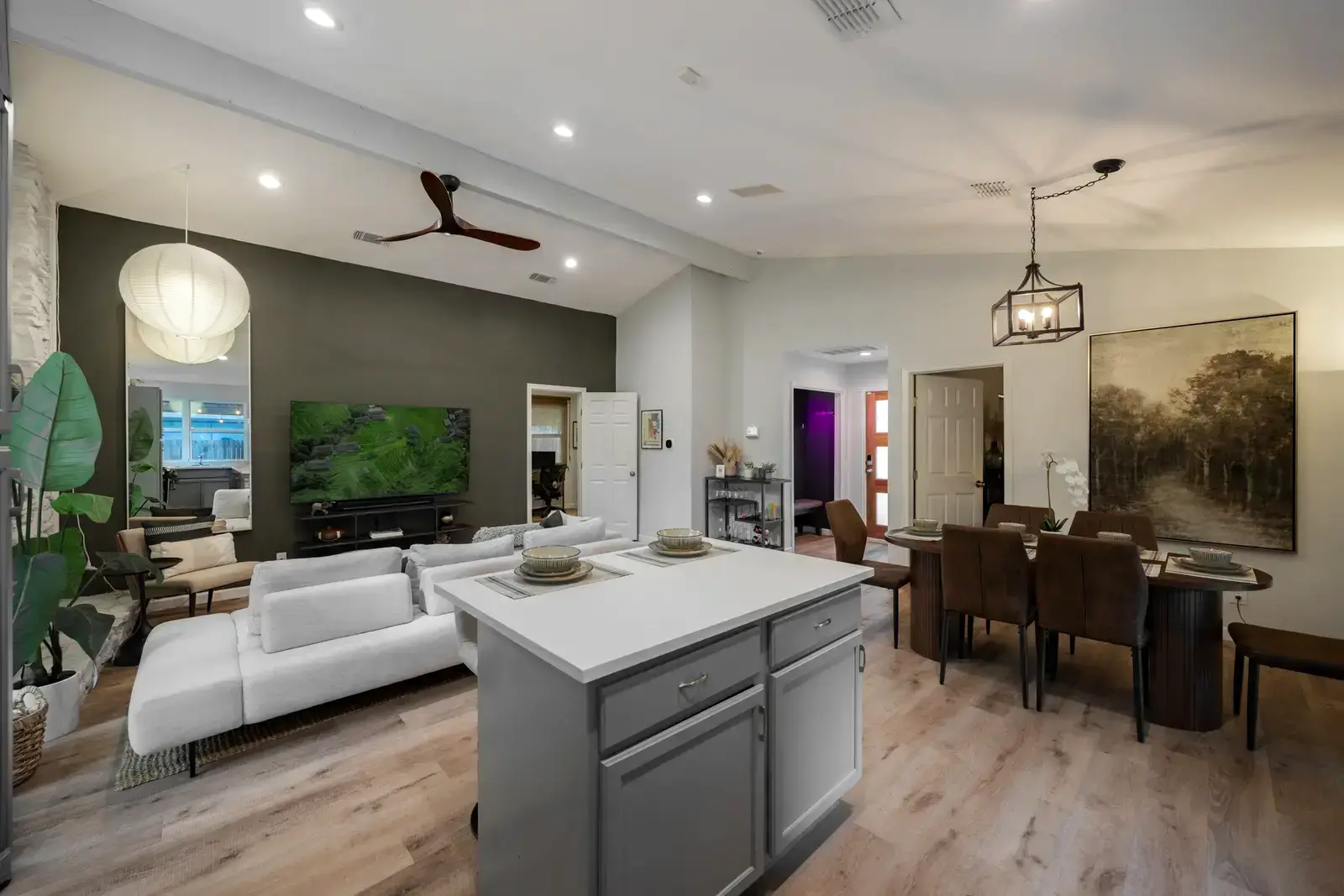 Open kitchen and living room