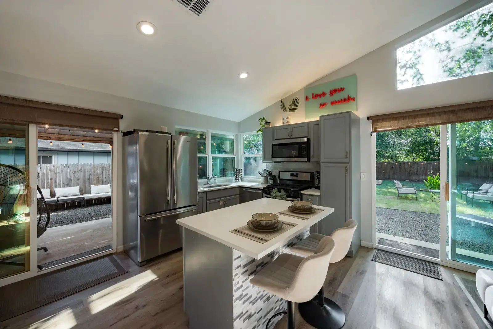 Well-equipped kitchen with stainless appliances